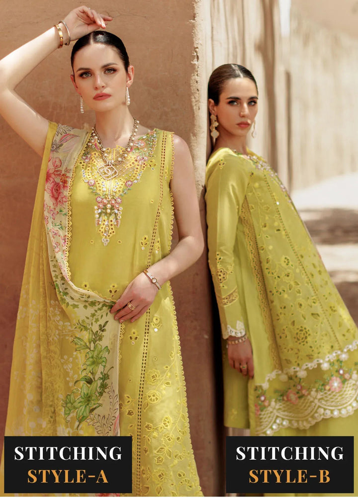 Noor by Saadia Asad Embroidered Lawn Suit Unstitched 3 Piece NSA24ELL D-01 - Summer Collection