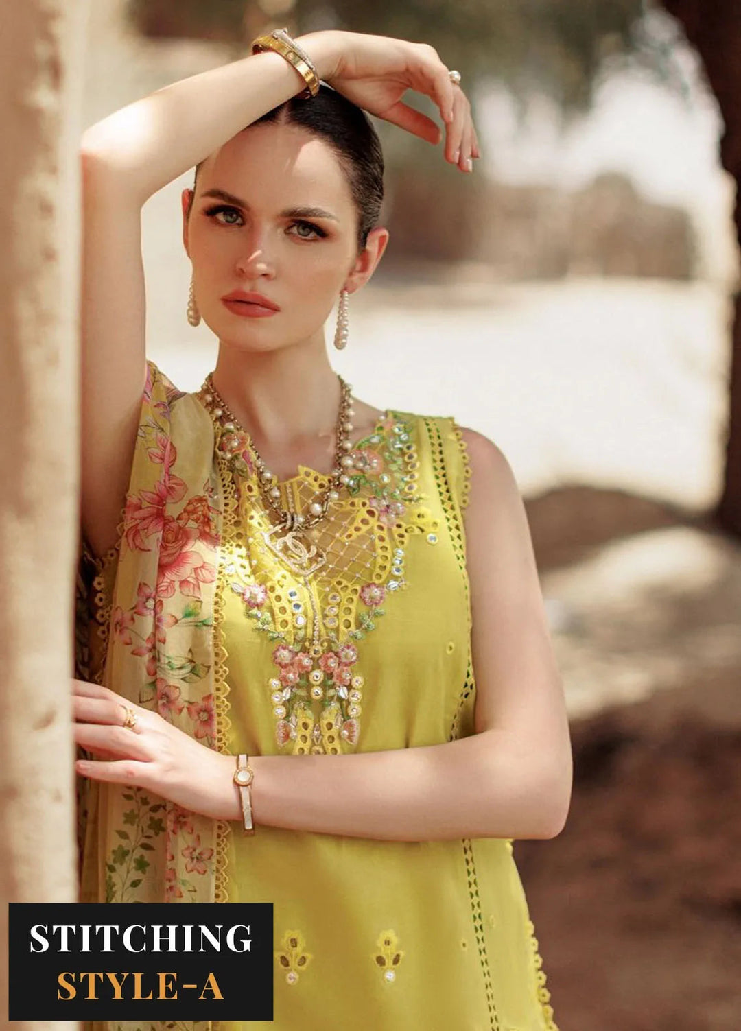 Noor by Saadia Asad Embroidered Lawn Suit Unstitched 3 Piece NSA24ELL D-01 - Summer Collection