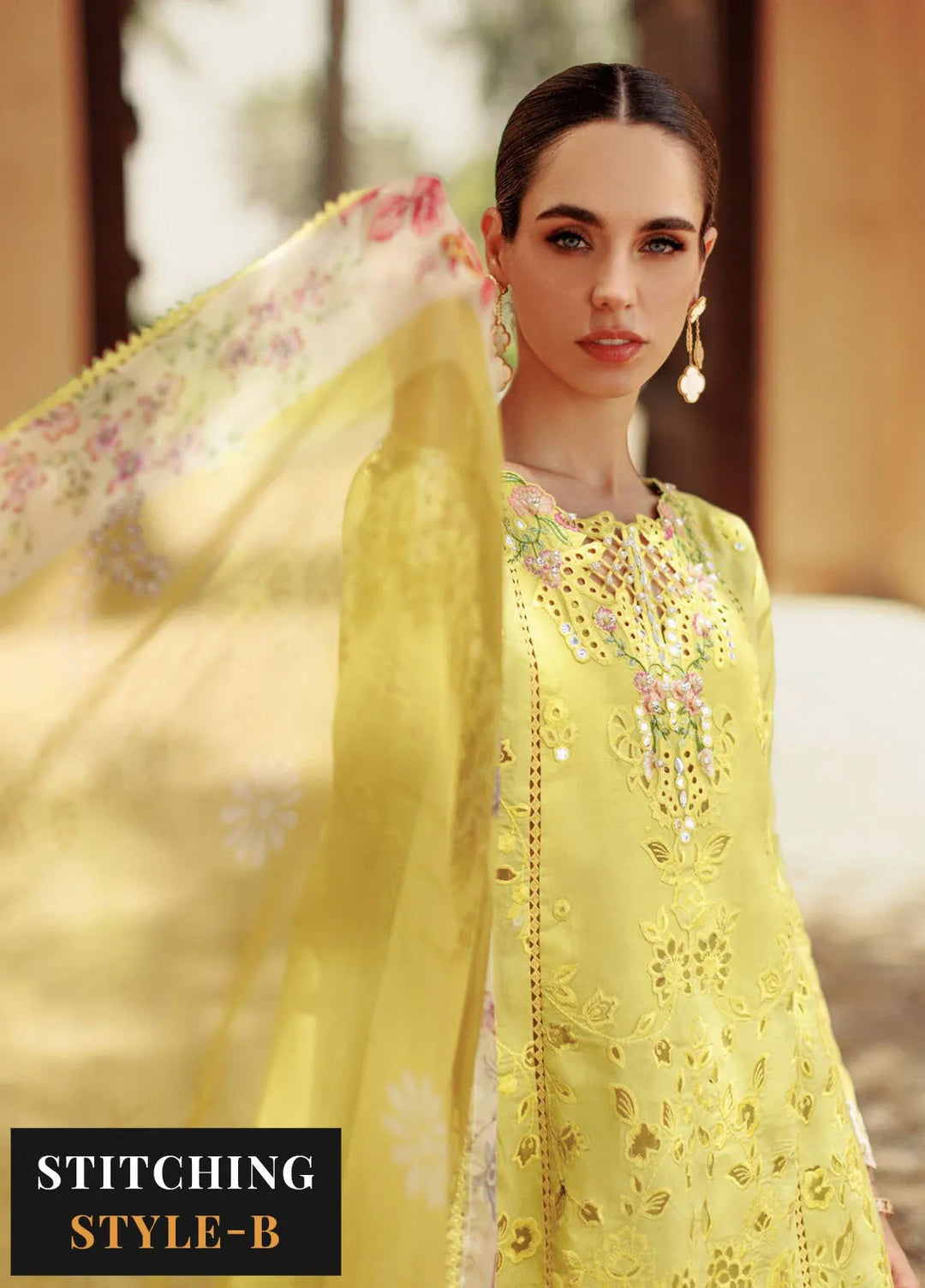 Noor by Saadia Asad Embroidered Lawn Suit Unstitched 3 Piece NSA24ELL D-01 - Summer Collection