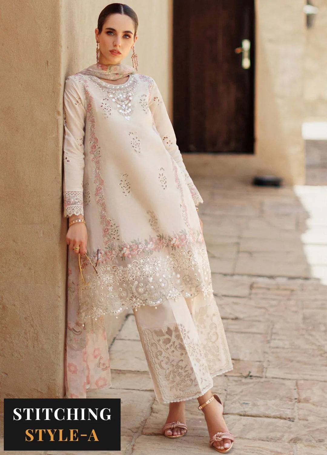 Noor by Saadia Asad Embroidered Lawn Suit Unstitched 3 Piece NSA24ELL D-02 - Summer Collection