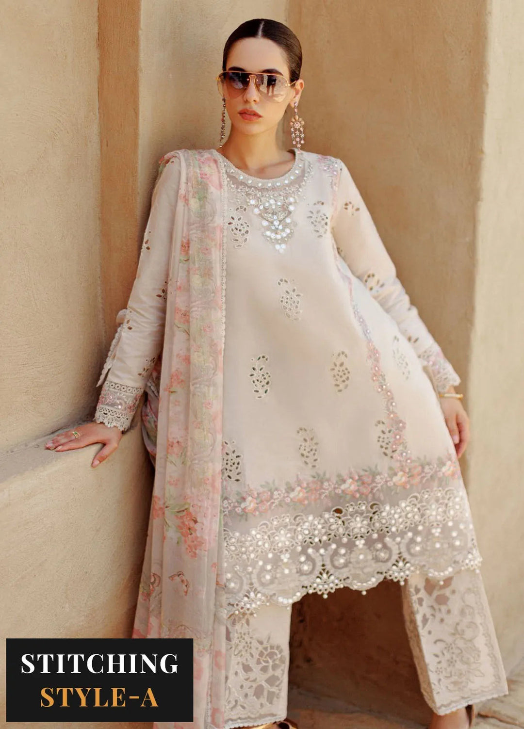 Noor by Saadia Asad Embroidered Lawn Suit Unstitched 3 Piece NSA24ELL D-02 - Summer Collection