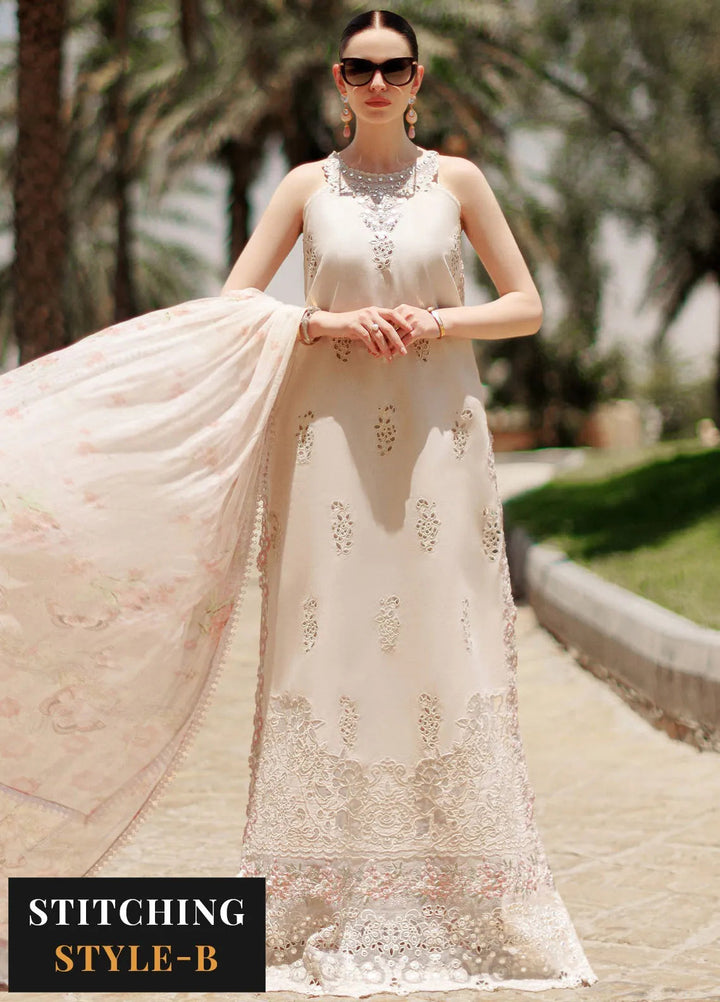 Noor by Saadia Asad Embroidered Lawn Suit Unstitched 3 Piece NSA24ELL D-02 - Summer Collection