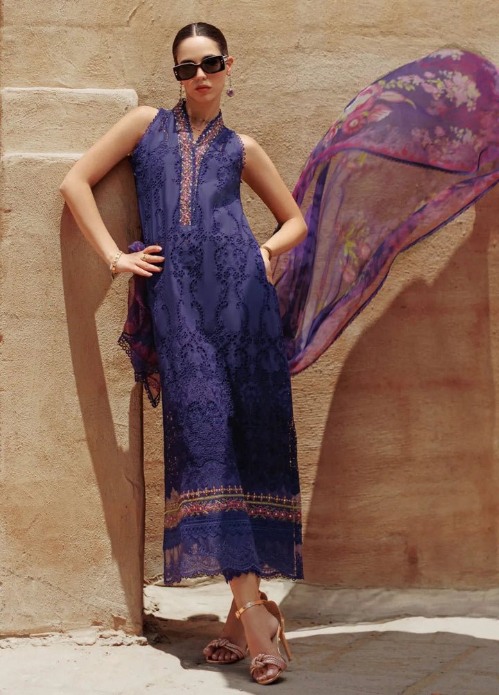 Noor by Saadia Asad Embroidered Lawn Suit Unstitched 3 Piece NSA24ELL D-03 - Summer Collection