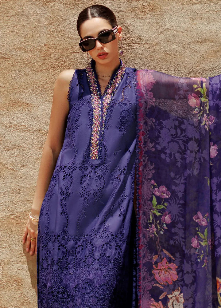 Noor by Saadia Asad Embroidered Lawn Suit Unstitched 3 Piece NSA24ELL D-03 - Summer Collection
