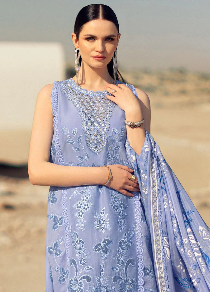 Noor by Saadia Asad Embroidered Lawn Suit Unstitched 3 Piece NSA24ELL D-04 - Summer Collection