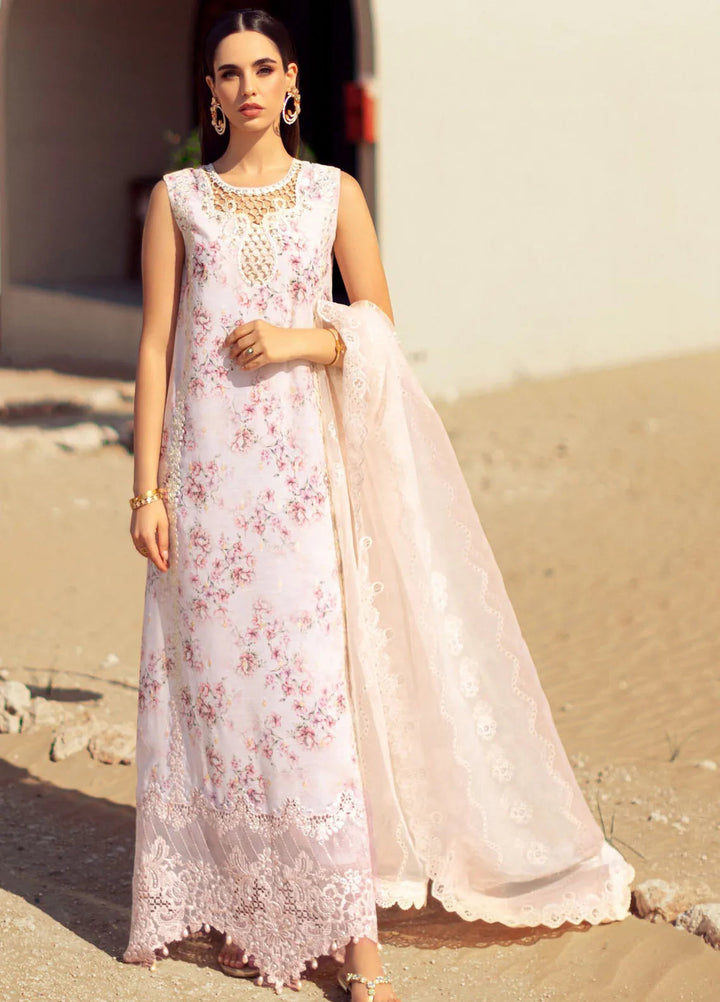 Noor by Saadia Asad Embroidered Lawn Suit Unstitched 3 Piece NSA24ELL D-05 - Summer Collection