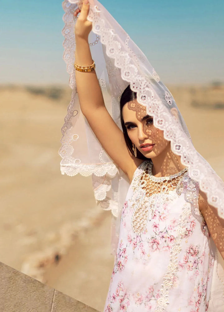 Noor by Saadia Asad Embroidered Lawn Suit Unstitched 3 Piece NSA24ELL D-05 - Summer Collection