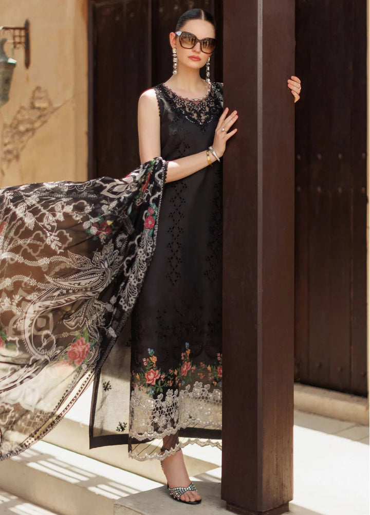 Noor by Saadia Asad Embroidered Lawn Suit Unstitched 3 Piece NSA24ELL D-06 - Summer Collection