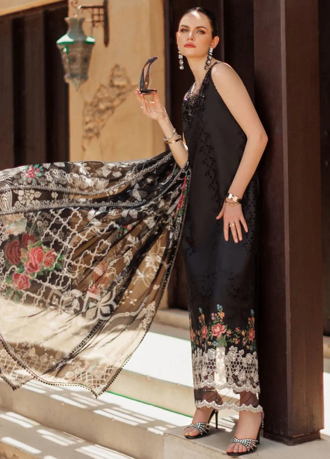 Noor by Saadia Asad Embroidered Lawn Suit Unstitched 3 Piece NSA24ELL D-06 - Summer Collection