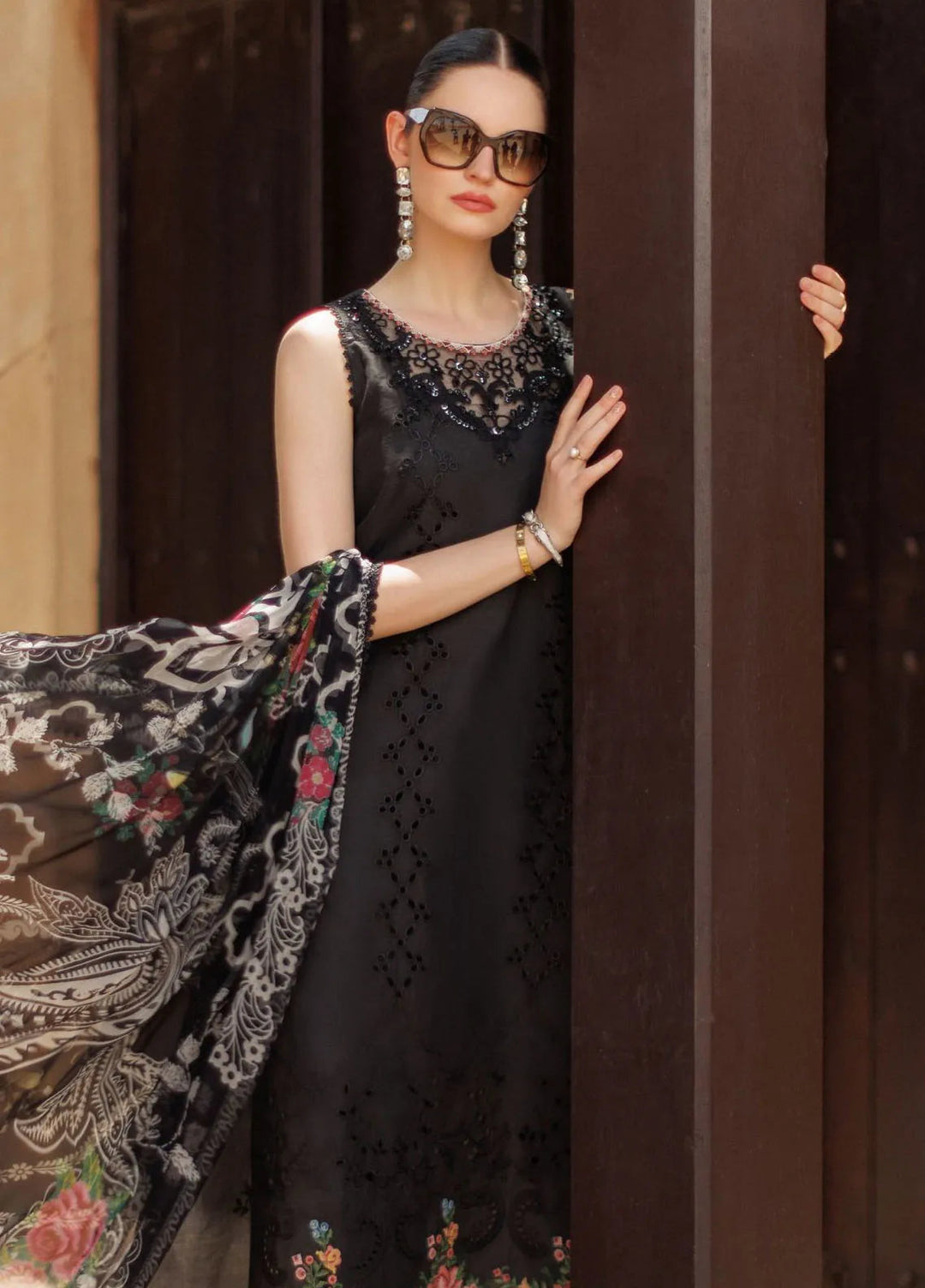 Noor by Saadia Asad Embroidered Lawn Suit Unstitched 3 Piece NSA24ELL D-06 - Summer Collection