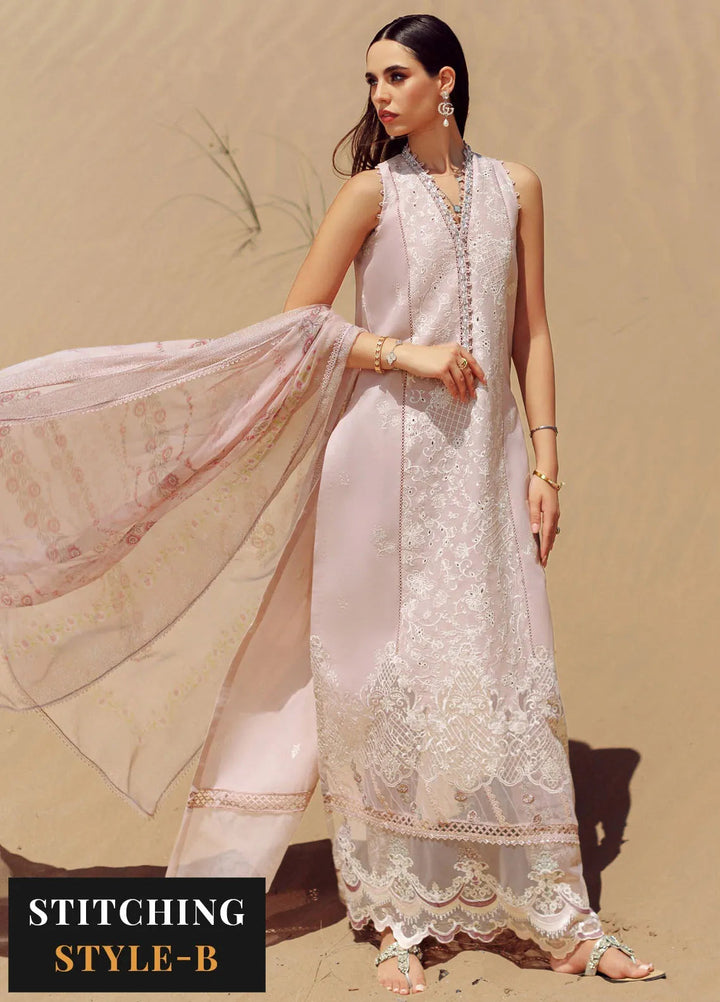 Noor by Saadia Asad Embroidered Lawn Suit Unstitched 3 Piece NSA24ELL D-07 - Summer Collection