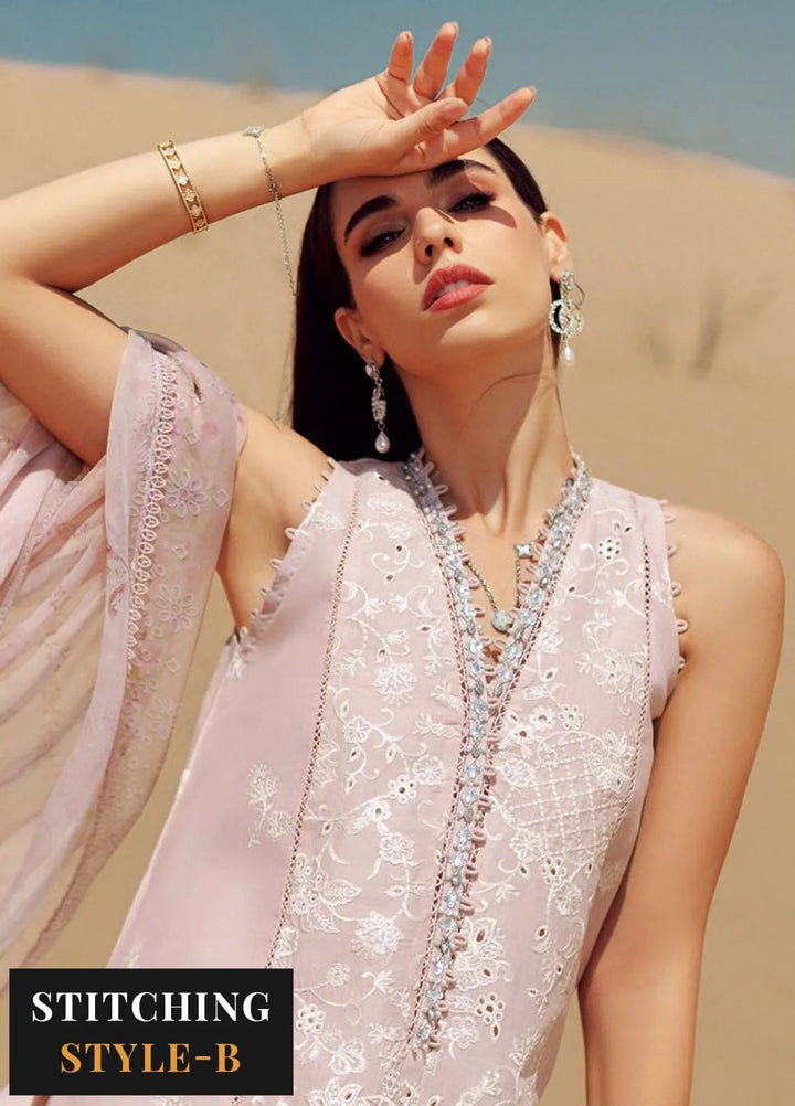 Noor by Saadia Asad Embroidered Lawn Suit Unstitched 3 Piece NSA24ELL D-07 - Summer Collection