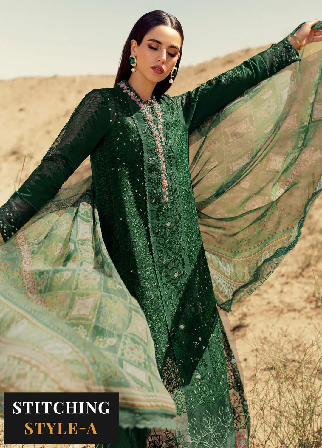Noor by Saadia Asad Embroidered Lawn Suit Unstitched 3 Piece NSA24ELL D-08 - Summer Collection