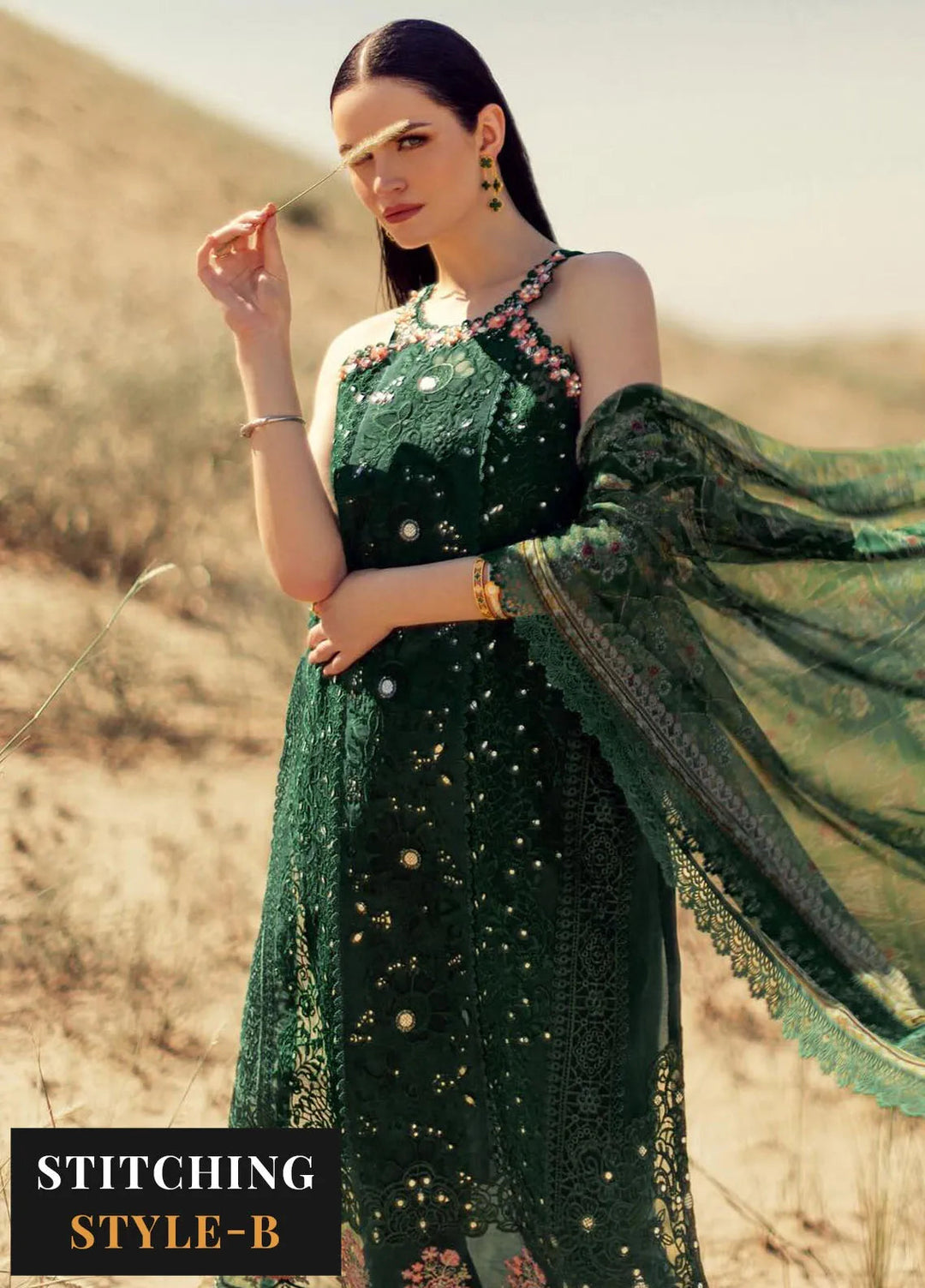 Noor by Saadia Asad Embroidered Lawn Suit Unstitched 3 Piece NSA24ELL D-08 - Summer Collection