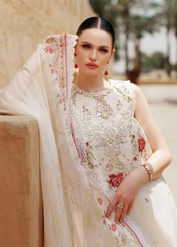 Noor by Saadia Asad Embroidered Lawn Suit Unstitched 3 Piece NSA24ELL D-09 - Summer Collection
