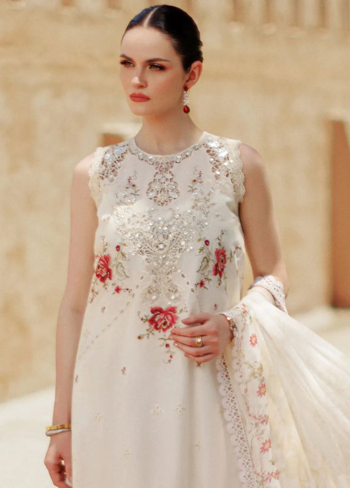 Noor by Saadia Asad Embroidered Lawn Suit Unstitched 3 Piece NSA24ELL D-09 - Summer Collection