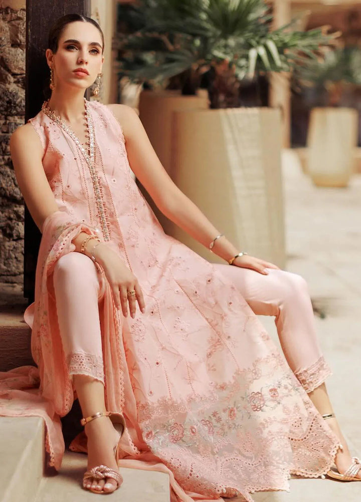 Noor by Saadia Asad Embroidered Lawn Suit Unstitched 3 Piece NSA24ELL D-10 - Summer Collection