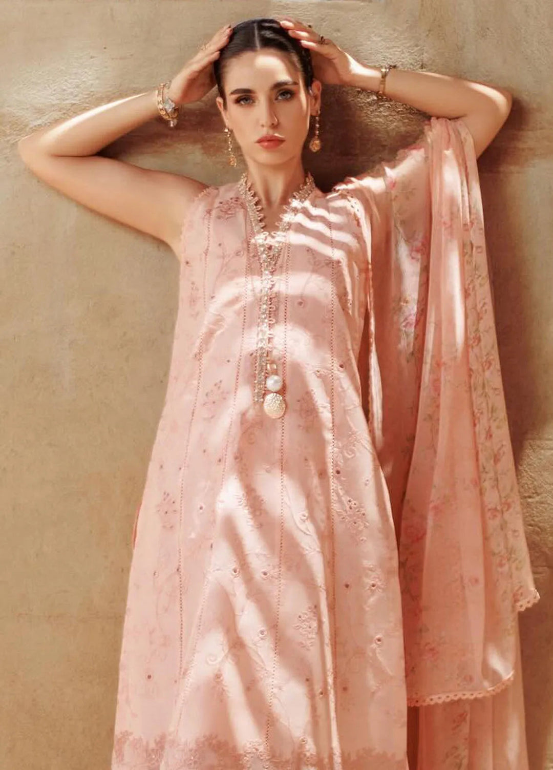 Noor by Saadia Asad Embroidered Lawn Suit Unstitched 3 Piece NSA24ELL D-10 - Summer Collection