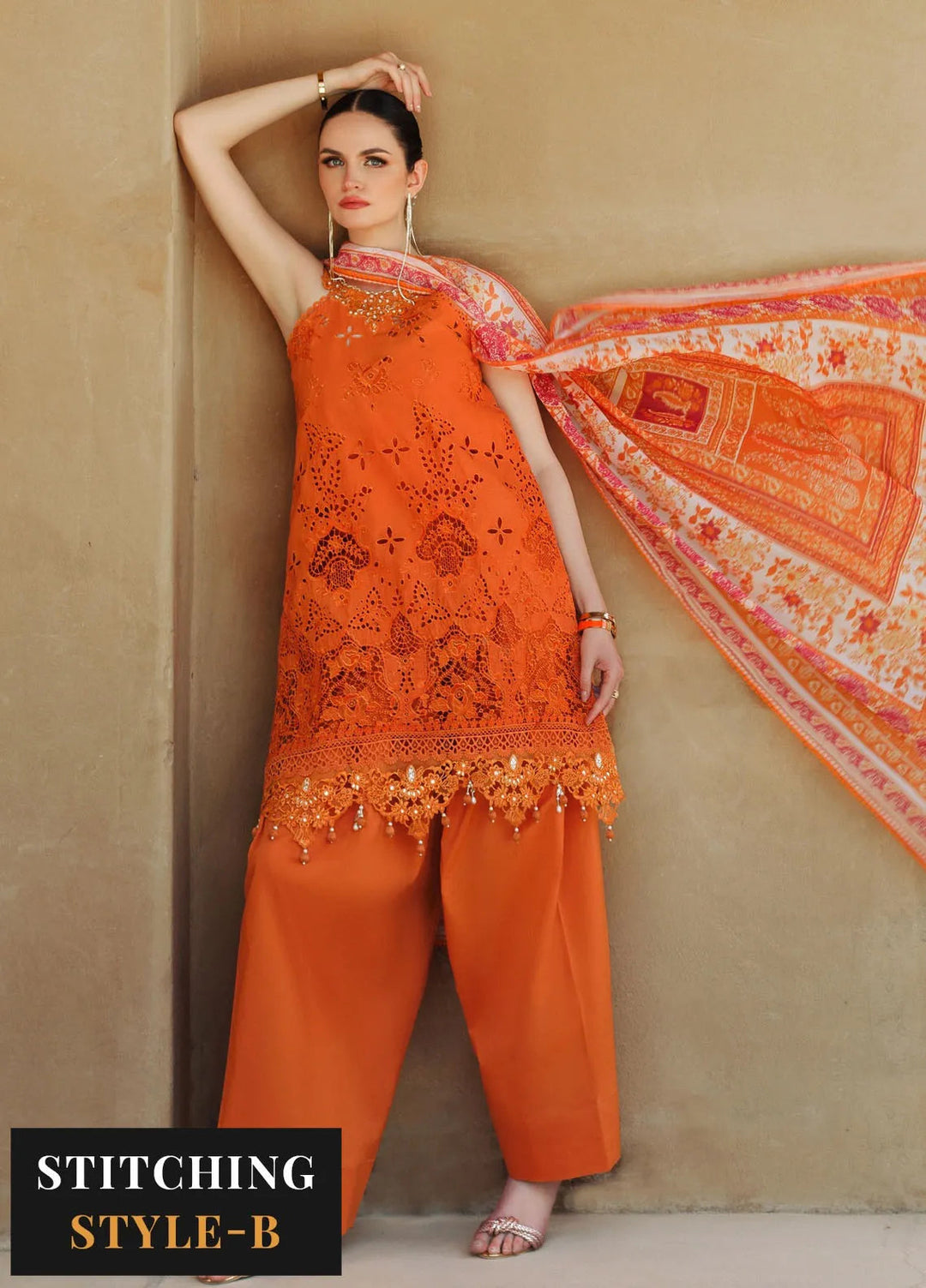 Noor by Saadia Asad Embroidered Lawn Suit Unstitched 3 Piece NSA24ELL D-11 - Summer Collection