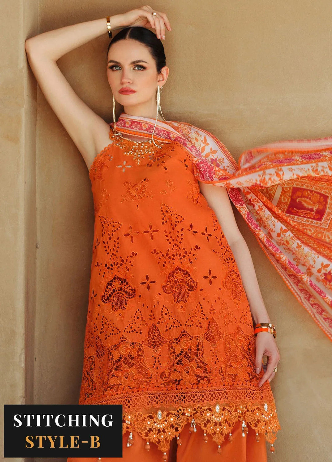 Noor by Saadia Asad Embroidered Lawn Suit Unstitched 3 Piece NSA24ELL D-11 - Summer Collection