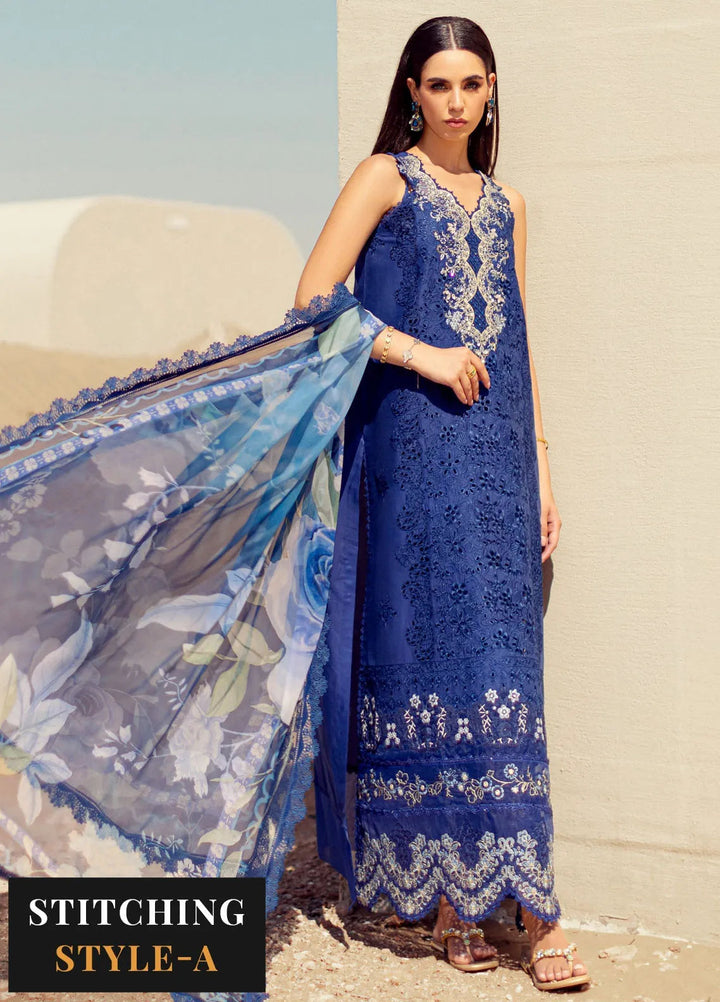 Noor by Saadia Asad Embroidered Lawn Suit Unstitched 3 Piece NSA24ELL D-12 - Summer Collection