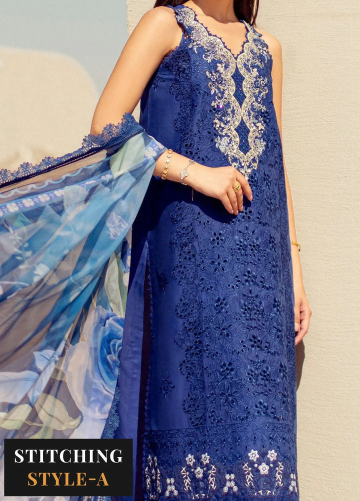 Noor by Saadia Asad Embroidered Lawn Suit Unstitched 3 Piece NSA24ELL D-12 - Summer Collection