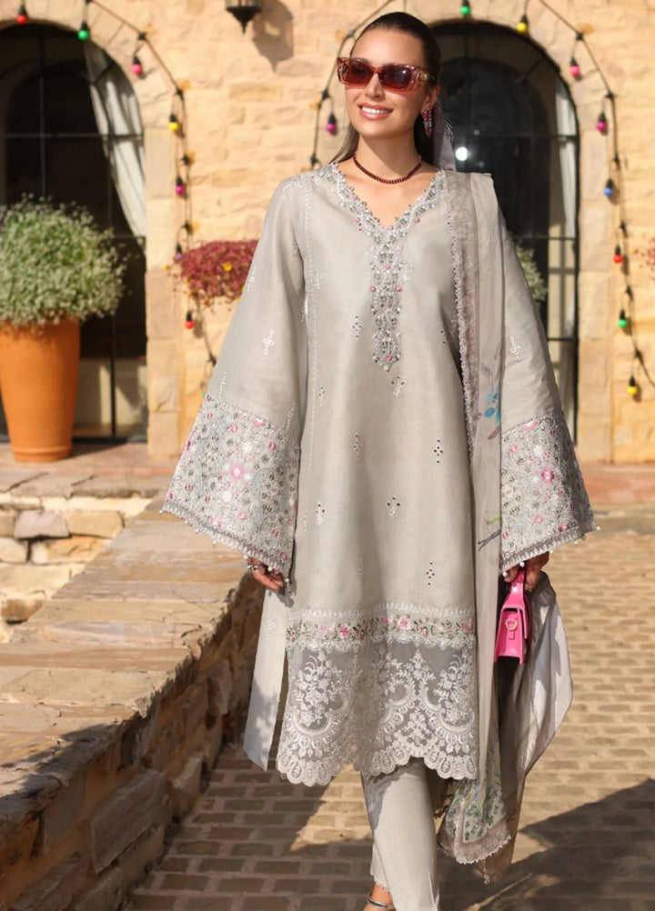 Noor by Saadia Asad Embroidered Lawn Suit Unstitched 3 Piece NSA25LC D-1 B - Summer Collection