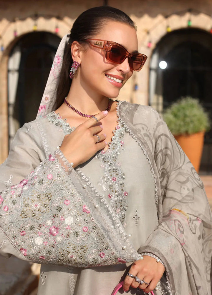 Noor by Saadia Asad Embroidered Lawn Suit Unstitched 3 Piece NSA25LC D-1 B - Summer Collection