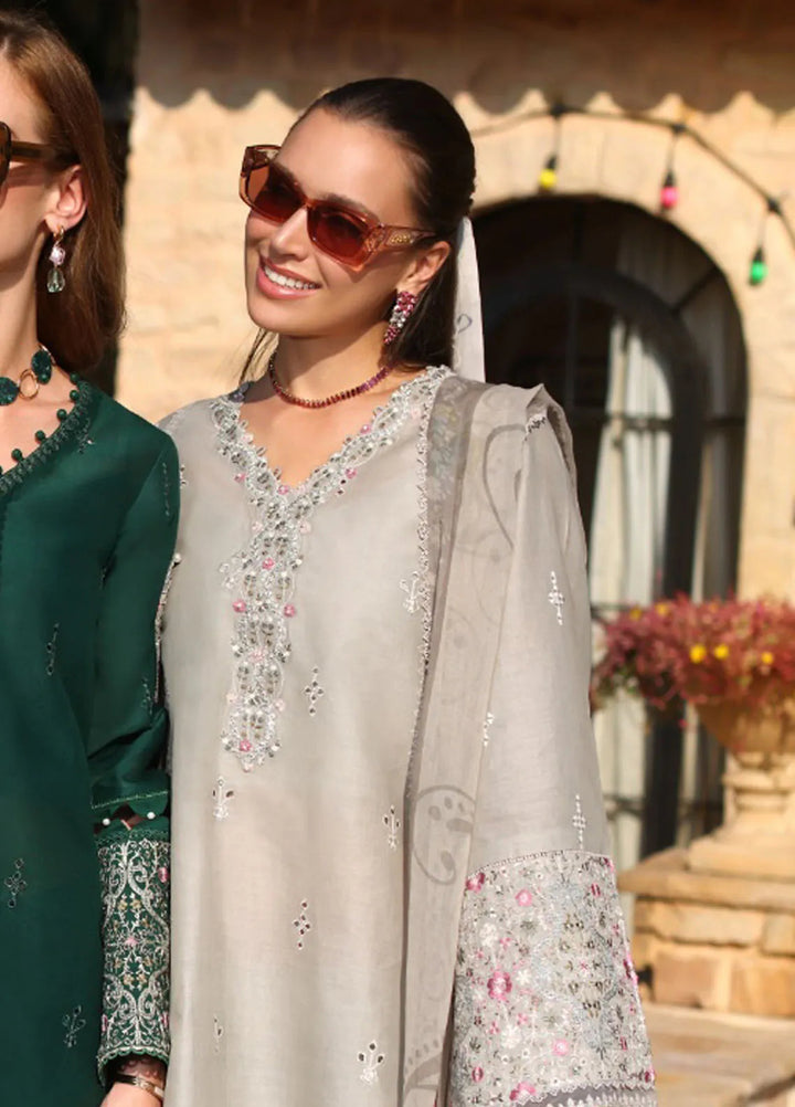 Noor by Saadia Asad Embroidered Lawn Suit Unstitched 3 Piece NSA25LC D-1 B - Summer Collection