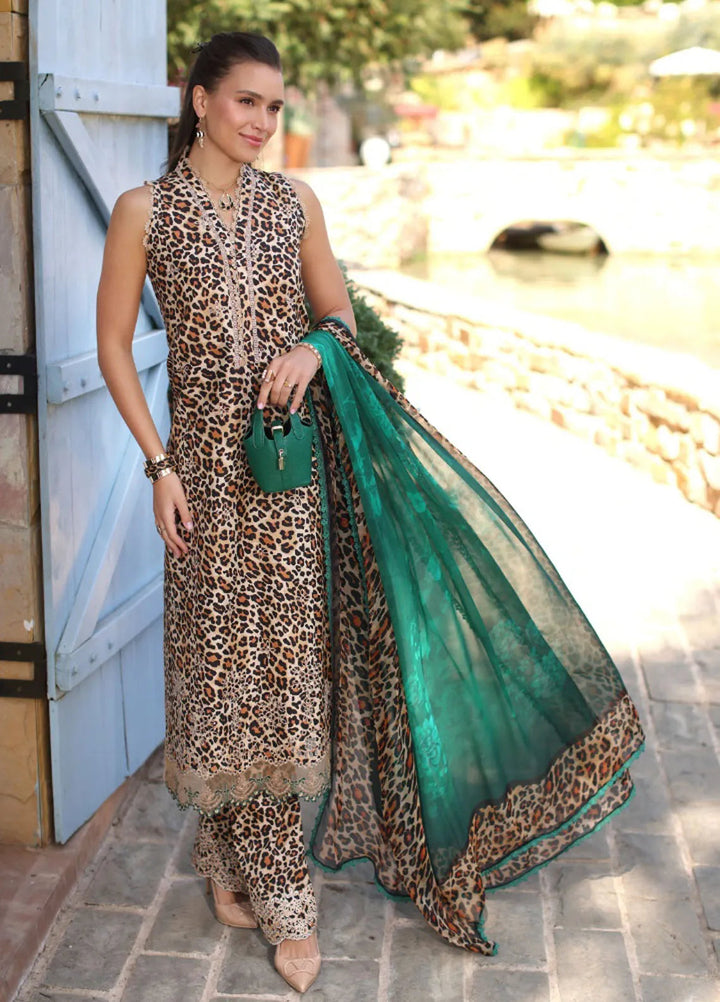 Noor by Saadia Asad Embroidered Lawn Suit Unstitched 3 Piece NSA25LC D-2 A - Summer Collection