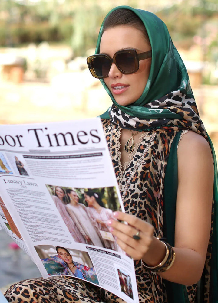 Noor by Saadia Asad Embroidered Lawn Suit Unstitched 3 Piece NSA25LC D-2 A - Summer Collection