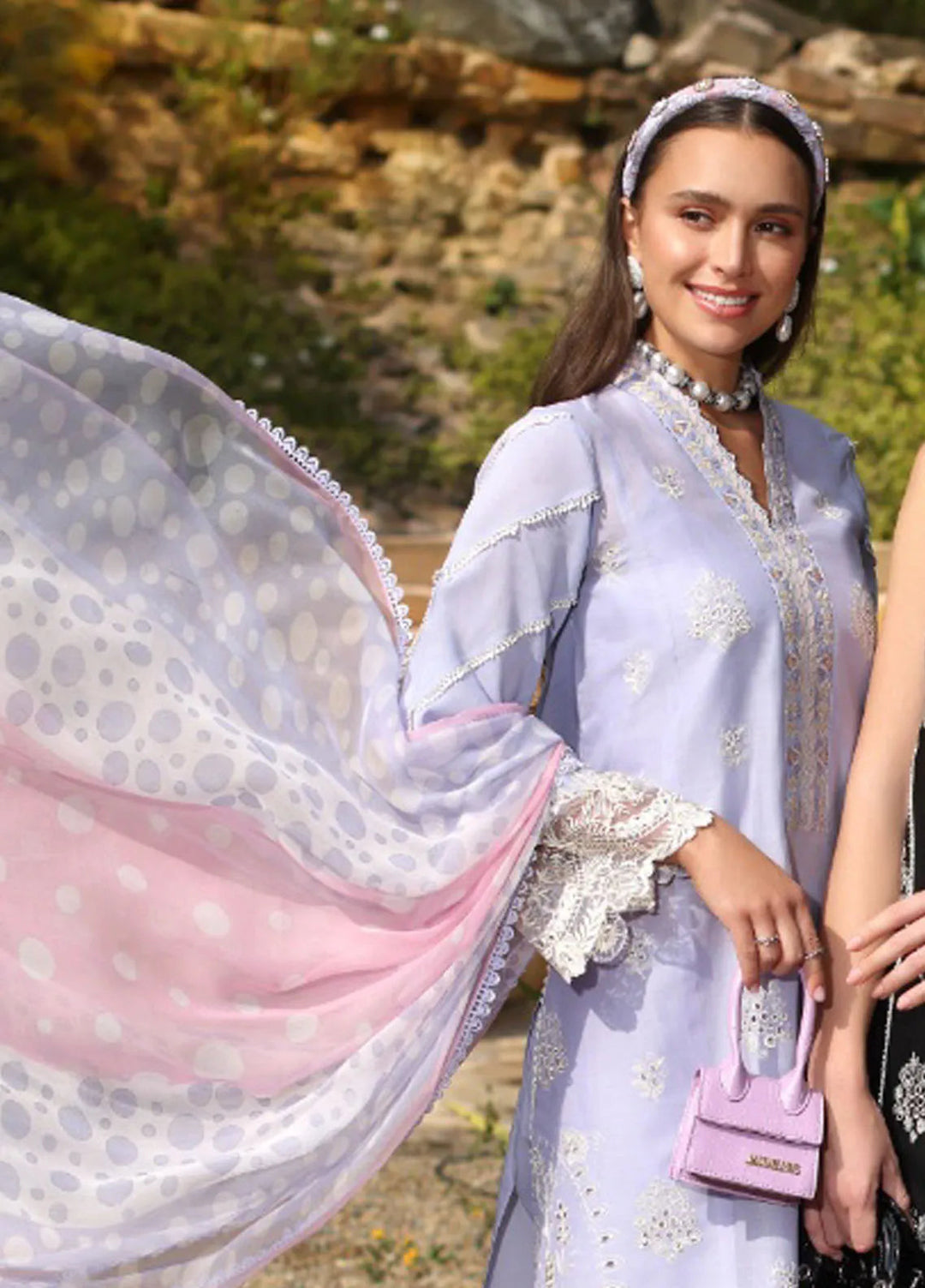 Noor by Saadia Asad Embroidered Lawn Suit Unstitched 3 Piece NSA25LC D-3 A - Summer Collection