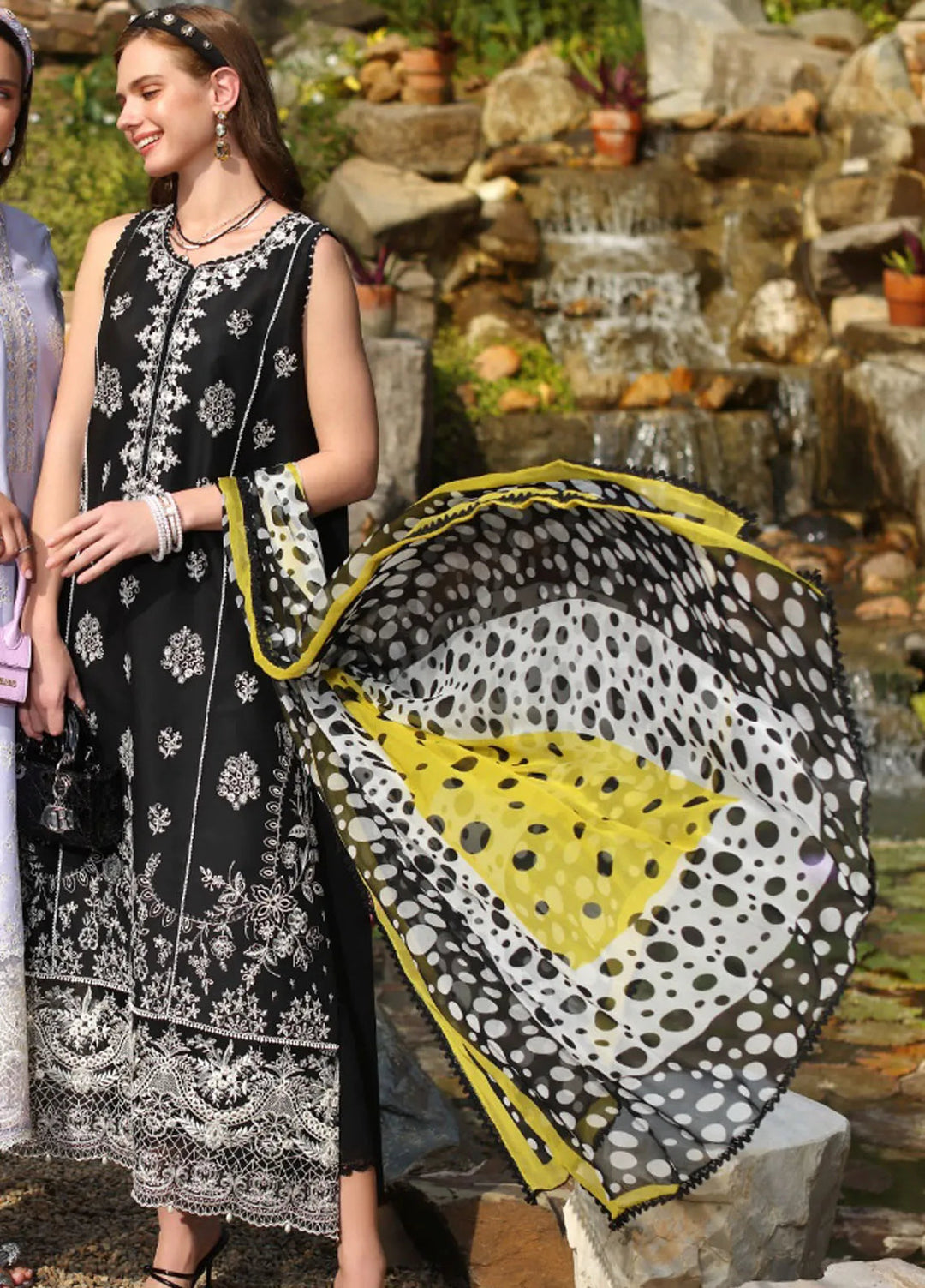 Noor by Saadia Asad Embroidered Lawn Suit Unstitched 3 Piece NSA25LC D-3 B - Summer Collection