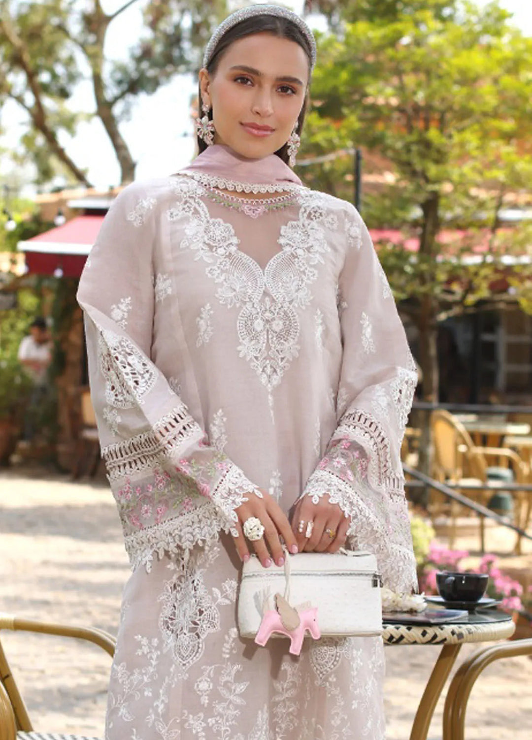 Noor by Saadia Asad Embroidered Lawn Suit Unstitched 3 Piece NSA25LC D-4 A - Summer Collection