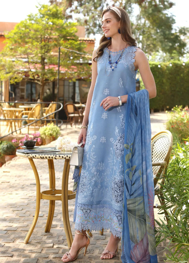Noor by Saadia Asad Embroidered Lawn Suit Unstitched 3 Piece NSA25LC D-4 B - Summer Collection