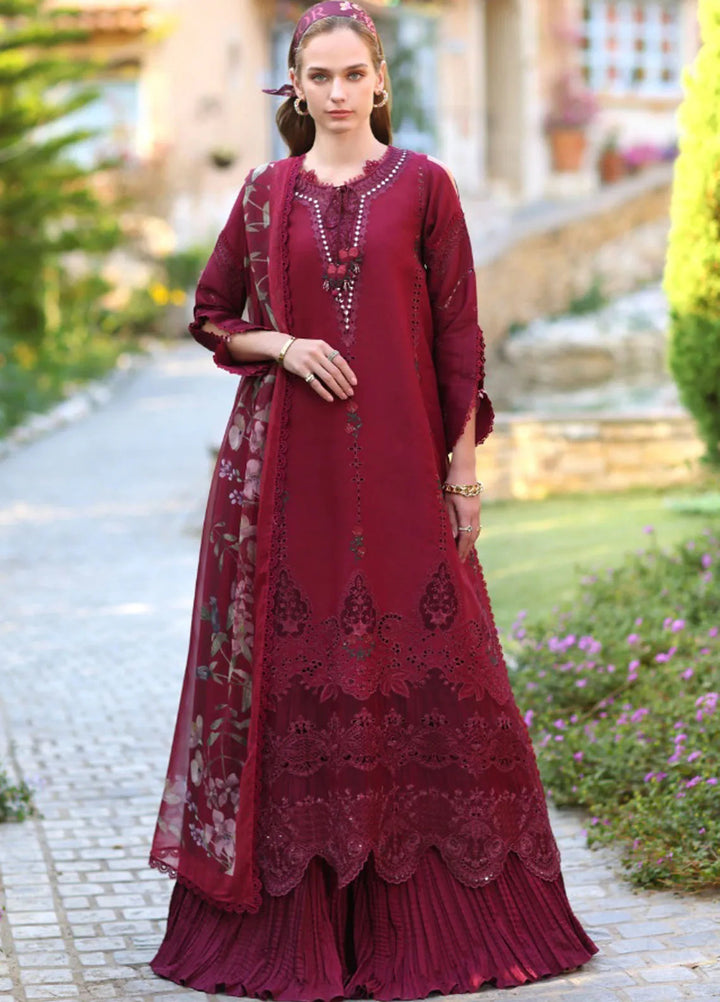 Noor by Saadia Asad Embroidered Lawn Suit Unstitched 3 Piece NSA25LC D-6 A - Summer Collection