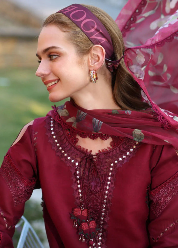 Noor by Saadia Asad Embroidered Lawn Suit Unstitched 3 Piece NSA25LC D-6 A - Summer Collection