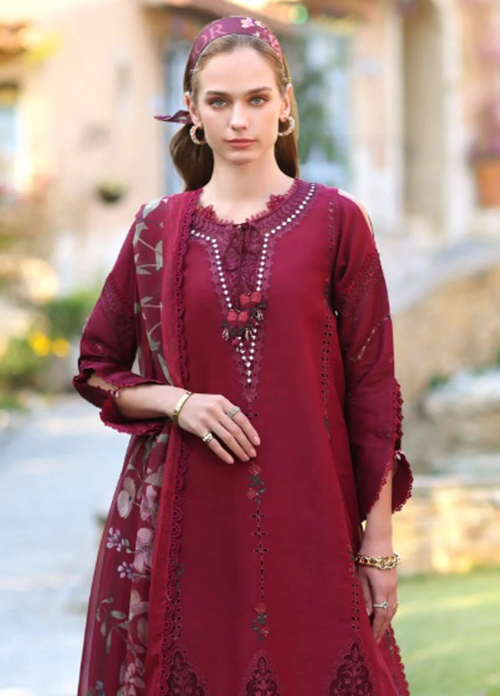 Noor by Saadia Asad Embroidered Lawn Suit Unstitched 3 Piece NSA25LC D-6 A - Summer Collection