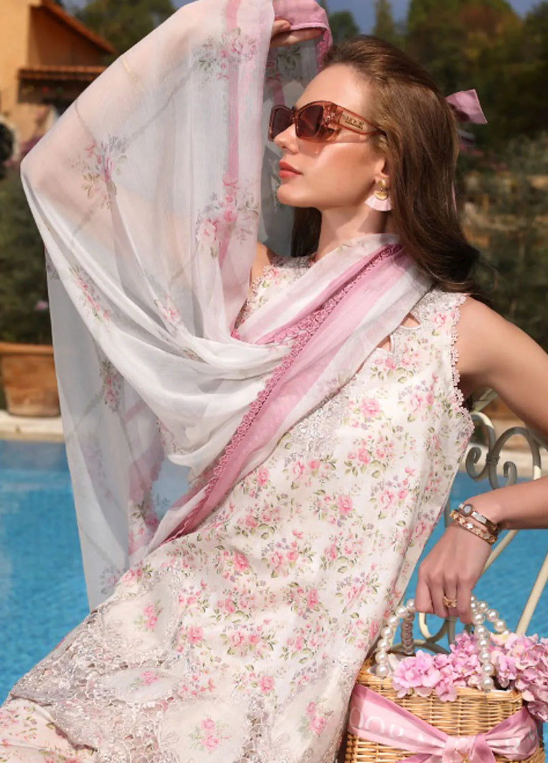 Noor by Saadia Asad Embroidered Lawn Suit Unstitched 3 Piece NSA25LC D-7 A - Summer Collection