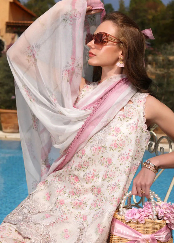 Noor by Saadia Asad Embroidered Lawn Suit Unstitched 3 Piece NSA25LC D-7 A - Summer Collection