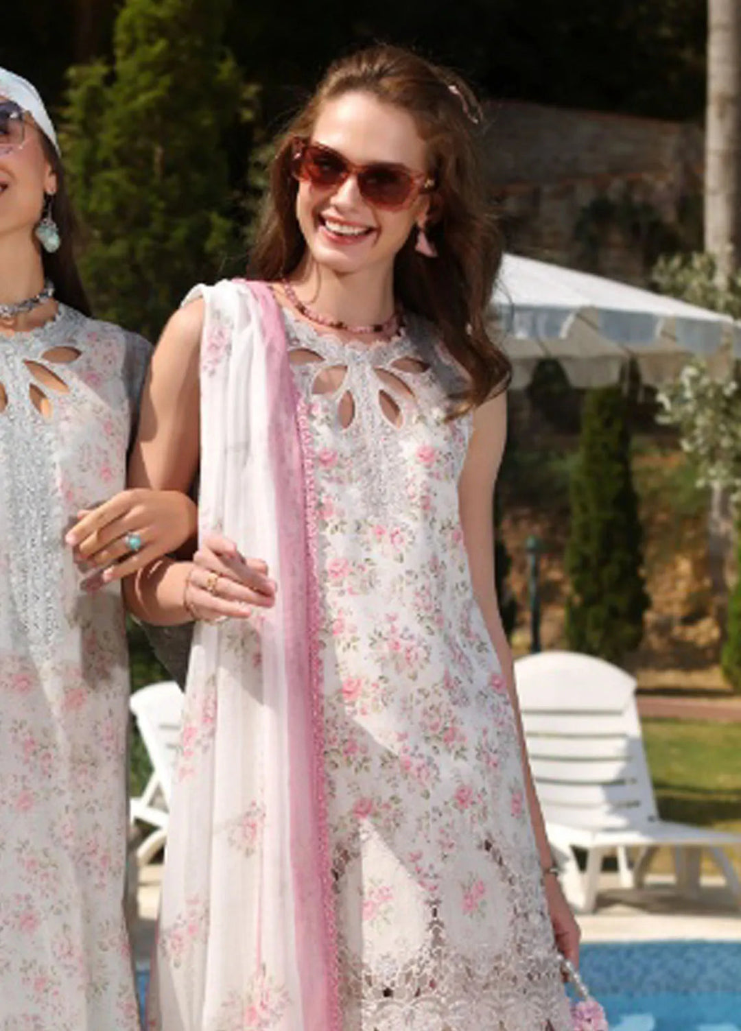 Noor by Saadia Asad Embroidered Lawn Suit Unstitched 3 Piece NSA25LC D-7 A - Summer Collection