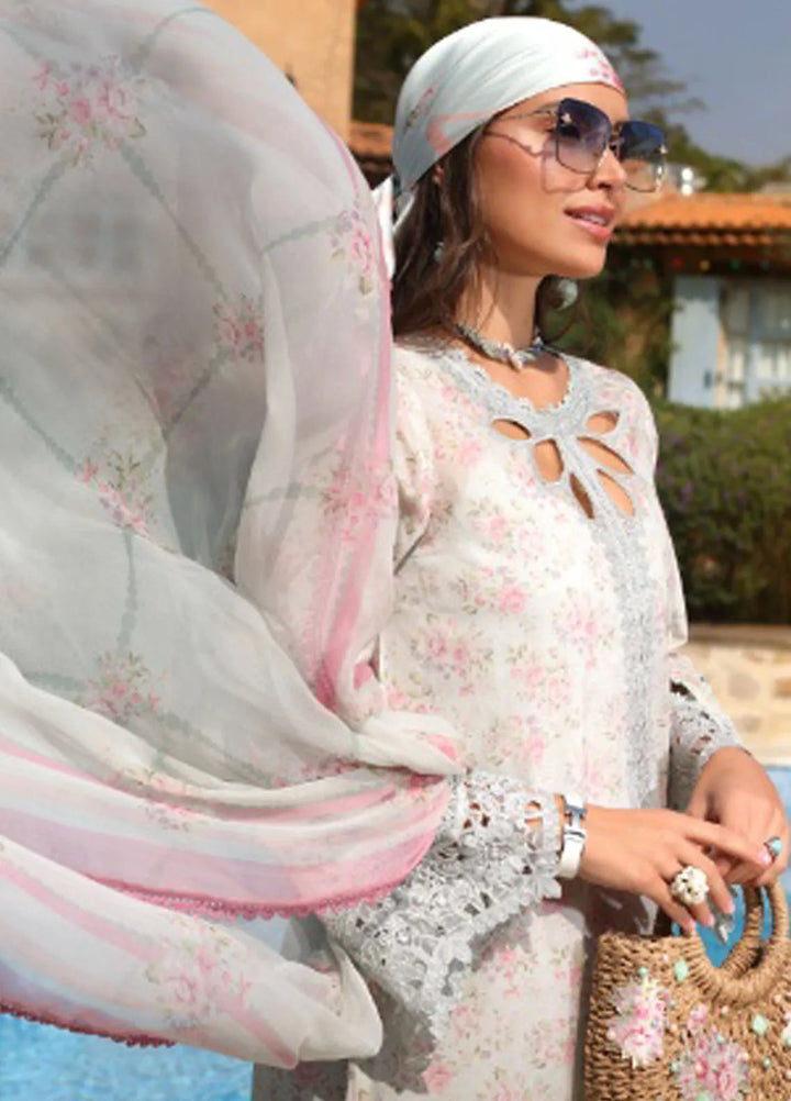 Noor by Saadia Asad Embroidered Lawn Suit Unstitched 3 Piece NSA25LC D-7 B - Summer Collection