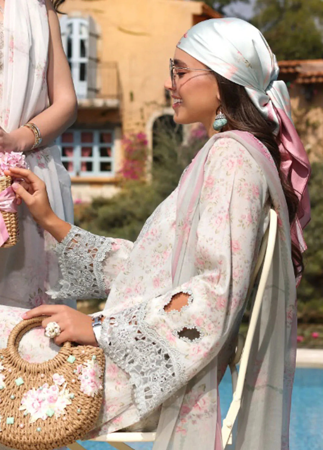 Noor by Saadia Asad Embroidered Lawn Suit Unstitched 3 Piece NSA25LC D-7 B - Summer Collection