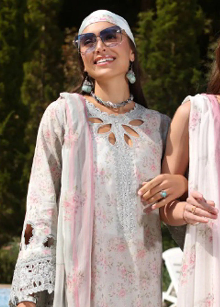 Noor by Saadia Asad Embroidered Lawn Suit Unstitched 3 Piece NSA25LC D-7 B - Summer Collection