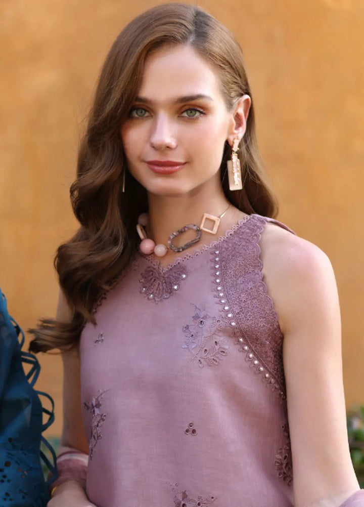 Noor by Saadia Asad Embroidered Lawn Suit Unstitched 3 Piece NSA25LC D-8 A - Summer Collection