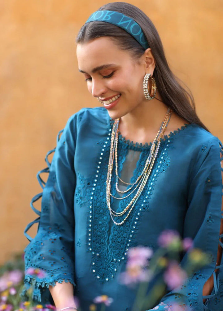 Noor by Saadia Asad Embroidered Lawn Suit Unstitched 3 Piece NSA25LC D-8 B - Summer Collection