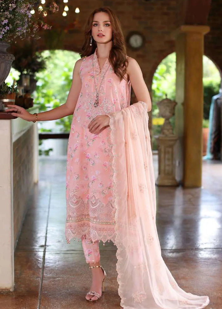Noor by Saadia Asad Embroidered Lawn Suits Unstitched 3 Piece NSA24EL D1 - Luxury Collection