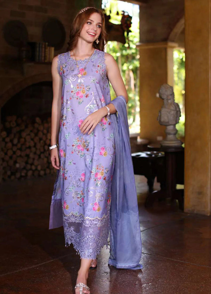 Noor by Saadia Asad Embroidered Lawn Suits Unstitched 3 Piece NSA24EL D10 - Luxury Collection