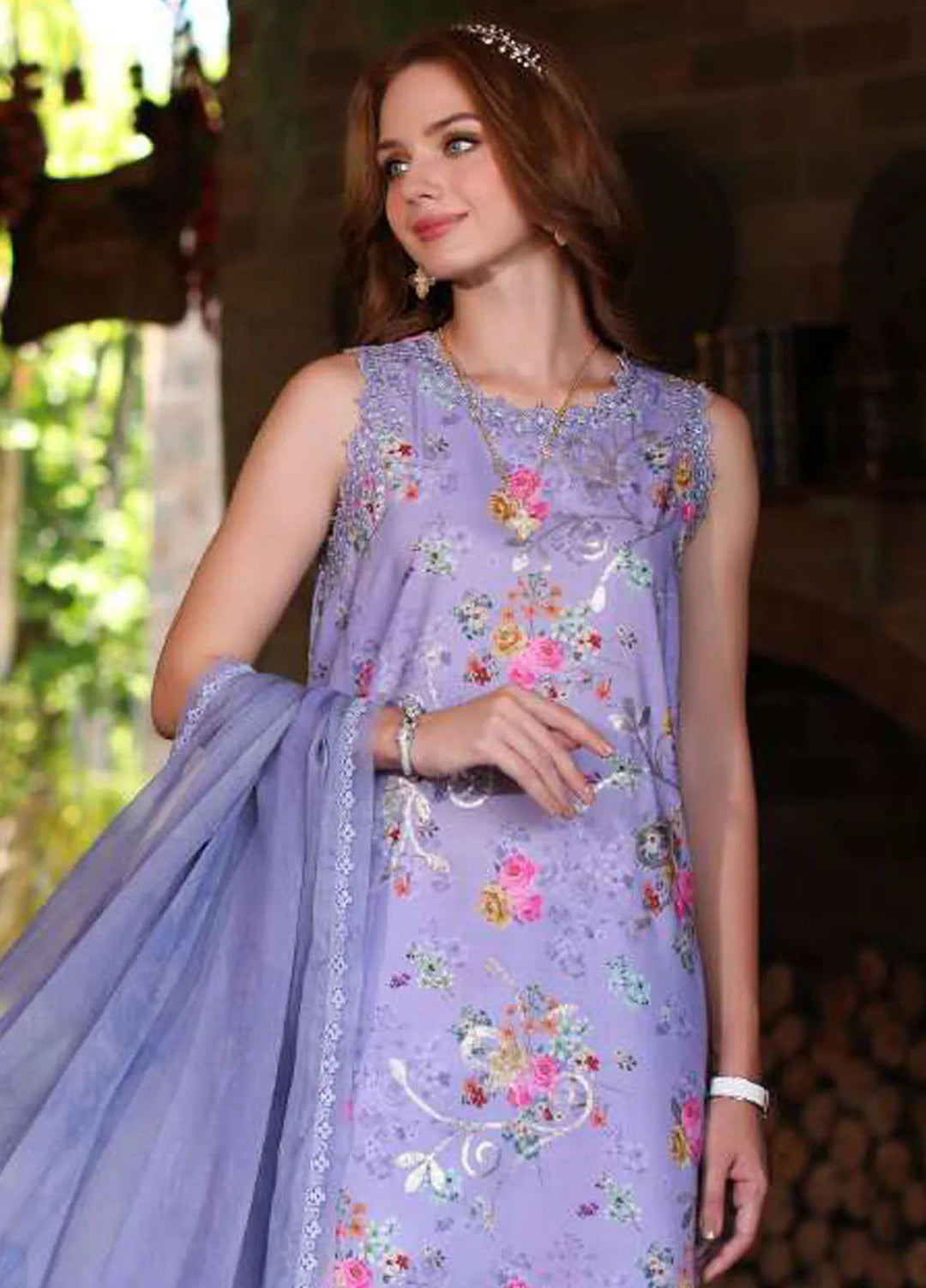 Noor by Saadia Asad Embroidered Lawn Suits Unstitched 3 Piece NSA24EL D10 - Luxury Collection