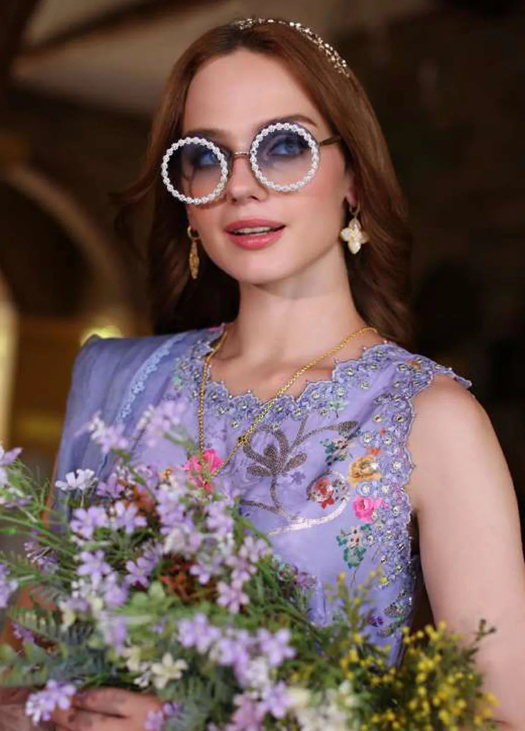 Noor by Saadia Asad Embroidered Lawn Suits Unstitched 3 Piece NSA24EL D10 - Luxury Collection